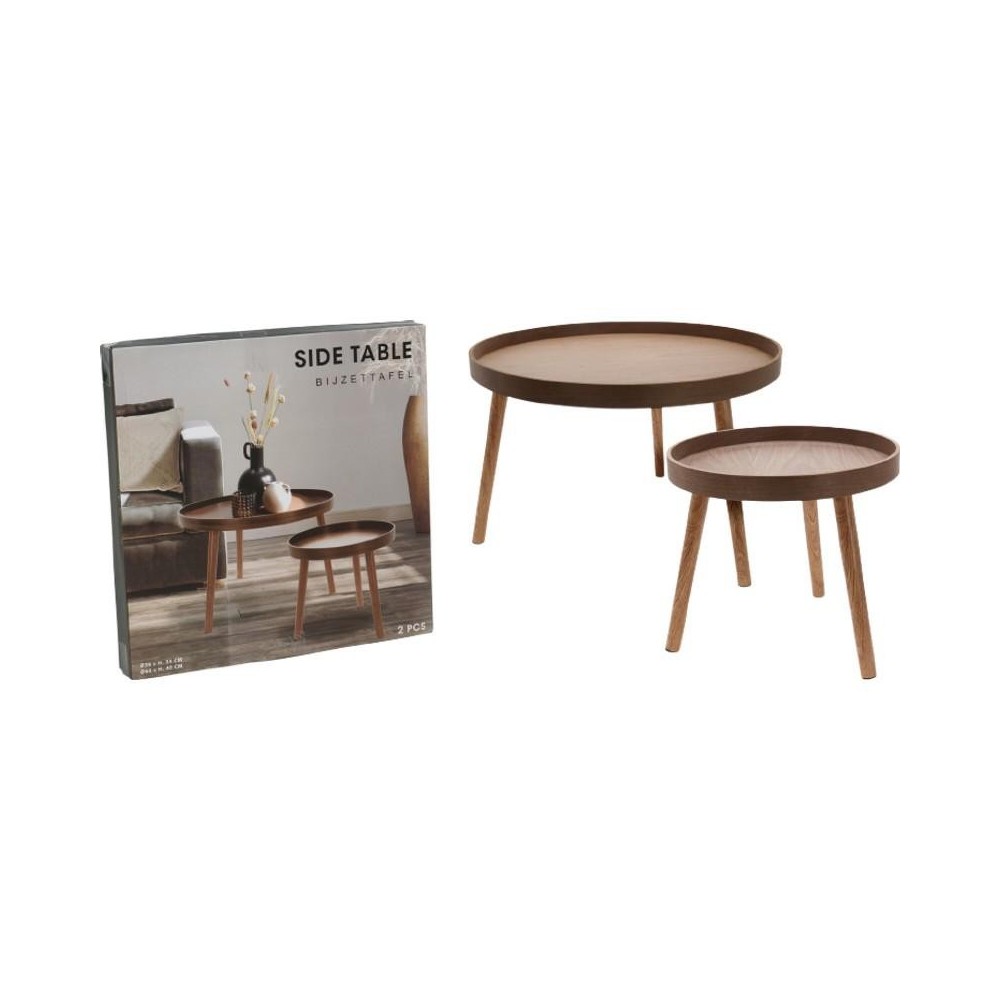 SET 2 TAVOLINI LEGNO MARRONE